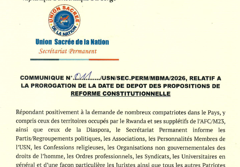 usn_communiqué_prorogation_du_délai_de_dépot_des_propositions_de_reforme_constitutionelle_1_juin_2026